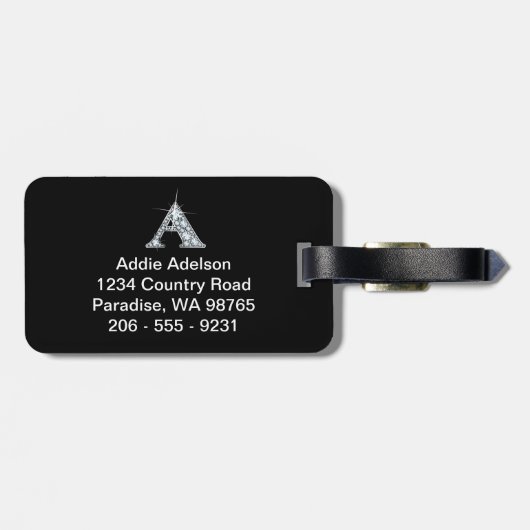 Ein "Diamond Bling"-Gepäckanhänger Gepäckanhänger (Rückseite horizontal)