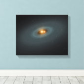 Ein dichtes Sternenpaar und eine umliegende Scheib Leinwanddruck (Insitu (Holzboden))