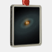 Ein dichtes Sternenpaar und eine umliegende Scheib Silbernes Ornament (Rechts)