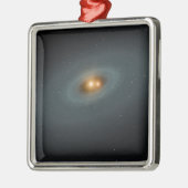 Ein dichtes Sternenpaar und eine umliegende Scheib Silbernes Ornament (Links)