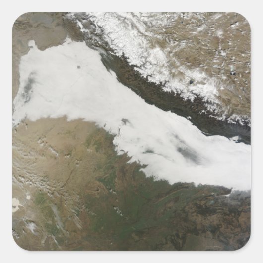 Ein dicker Ufer niedriger Wolken Quadratischer Aufkleber (Vorderseite)