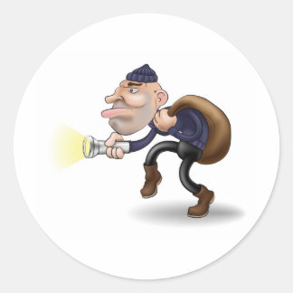 ein Dieb in der Nacht Runder Aufkleber