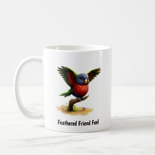 Ein digitales Bild eines Berges Apo Lorikeet Kaffeetasse (Links)