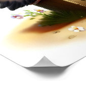 Ein digitales Bild eines jungen Niedlichen Storche Poster (Ecke)