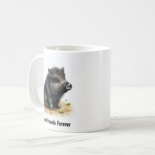 Ein digitales Bild eines Niedlichen Bauernhogs Kaffeetasse (Vorderseite Links)