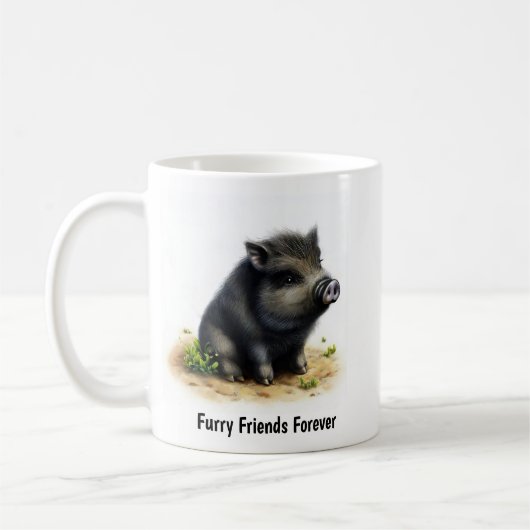 Ein digitales Bild eines Niedlichen Bauernhogs Kaffeetasse (Links)