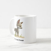 Ein digitales Bild eines Niedlichen Coyotes Kaffeetasse (Vorderseite Links)