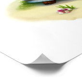 Ein digitales Bild eines Niedlichen Inselfochs Poster (Ecke)