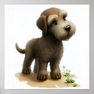 Ein digitales Bild eines Niedlichen irischen Wolfh Poster