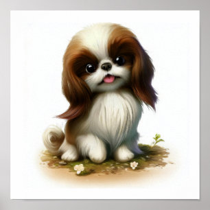 Ein digitales Bild eines Niedlichen japanischen Ki Poster