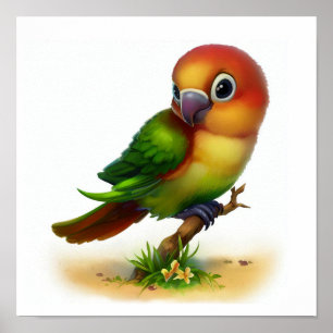 Ein digitales Bild eines Niedlichen Jenday Conure Poster