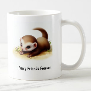 Ein digitales Bild eines Niedlichen Kleinstweasels Kaffeetasse