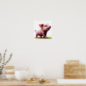 Ein digitales Gemälde eines jungen Schweins Poster (Küche)