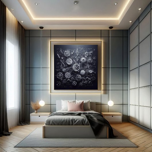 Ein digitales Modell mit mathematischen Gleichunge Poster