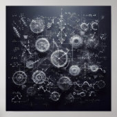 Ein digitales Modell mit mathematischen Gleichunge Poster (Vorne)