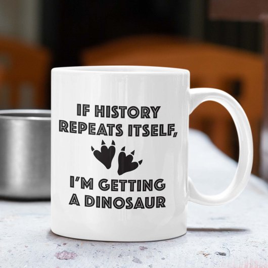 Ein Dinosaurier bekommen Kaffeetasse