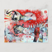 Ein Dinosaurier mit naivem Geist, umhüllt von Schl Postkarte (Vorderseite)