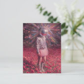 Ein Disco-Astronaut auf einer Mohnwiese in einem r Postkarte (Stehend Vorderseite)