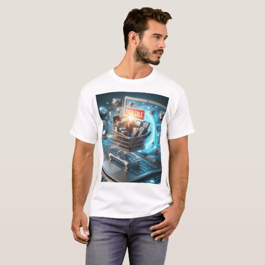 ein Display eines Laptops mit einem roten Schild, T-Shirt (Vorne ganz)