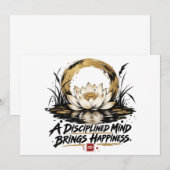 Ein disziplinierter Geist bringt Glück Lotus Danke (Vorne/Hinten)