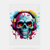 Ein DJ-POP ART SKULL-Akryllische Beschriftung Acrylschild (Vorderseite)