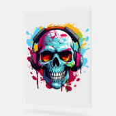 Ein DJ-POP ART SKULL-Akryllische Beschriftung Acrylschild (Winkel)