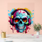 Ein DJ-POP ART SKULL-Akryllische Beschriftung Acrylschild (Hochzeit)