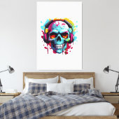 Ein DJ-POP ART SKULL-Akryllische Beschriftung Leinwanddruck (Insitu (Schlafzimmer))