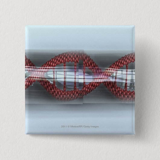 Ein DNS-Strang in einer Kapsel Button (Vorderseite)