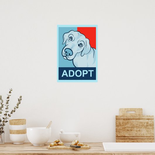 Ein Dog Poster adoptiert (Küche)