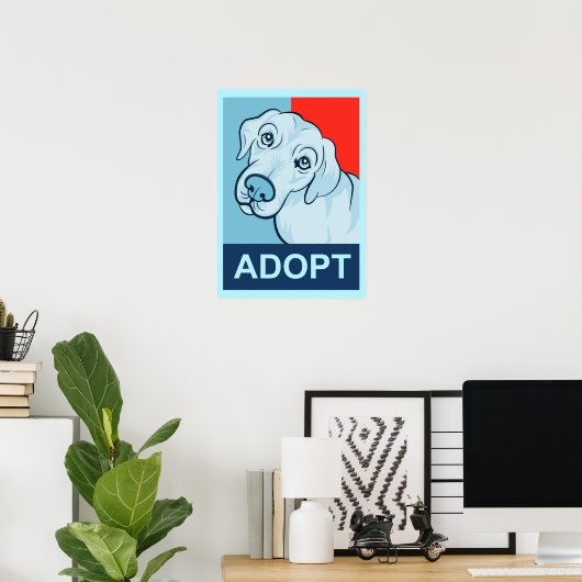 Ein Dog Poster adoptiert (Heimbüro)