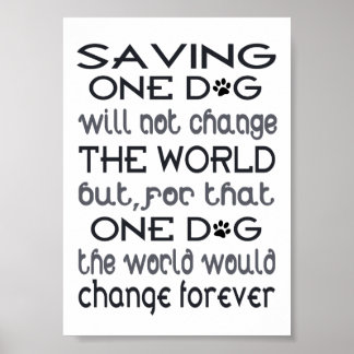 Ein Dog-Poster gerettet Poster
