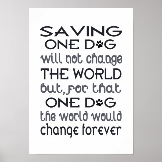 Ein Dog-Poster gerettet Poster (Vorne)