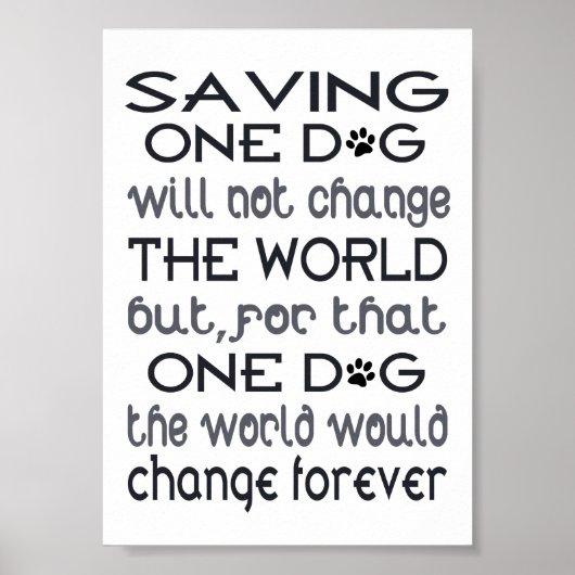 Ein Dog-Poster gerettet Poster (Vorne)