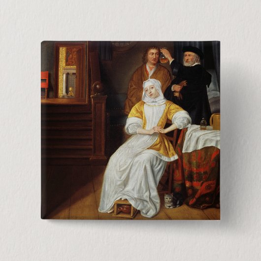 Ein Doktor Visiting eine junge Dame in einem Button (Vorderseite)