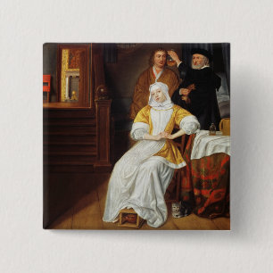Ein Doktor Visiting eine junge Dame in einem Button