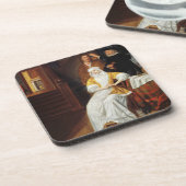 Ein Doktor Visiting eine junge Dame in einem Getränkeuntersetzer (Linke Seite)