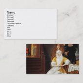 Ein Doktor Visiting eine junge Dame in einem Visitenkarte (Vorne/Hinten)