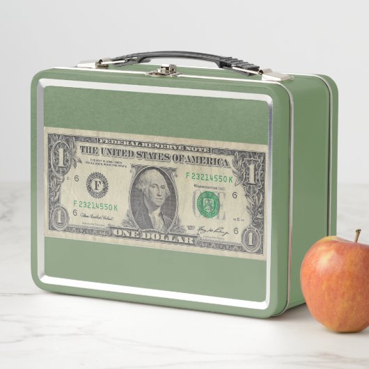 Ein Dollar-Schein  Metall Brotdose (Beispiel)