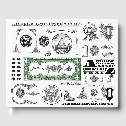 Ein-Dollar-Schein-Muster Gästebuch (Vorderseite)