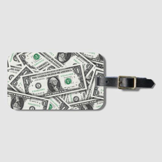 Ein-Dollar-Schein-Muster Gepäckanhänger (Vorderseite (Horizontal))