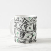 Ein-Dollar-Schein-Muster Kaffeetasse (Vorderseite Links)