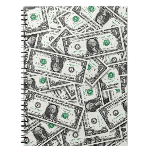 Ein-Dollar-Schein-Muster Notizblock (Vorderseite)