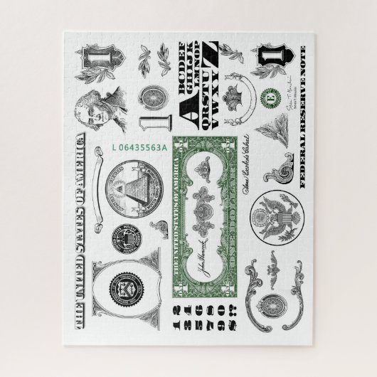 Ein-Dollar-Schein-Muster Puzzle (Vertikal)
