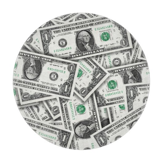 Ein-Dollar-Schein-Muster Schneidebrett (Vorderseite)