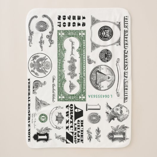 Ein-Dollar-Schein-Muster Sherpadecke (Vorderseite)