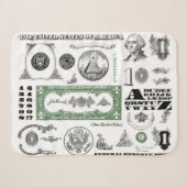 Ein-Dollar-Schein-Muster Sherpadecke (Vorderseite (Horizontal))