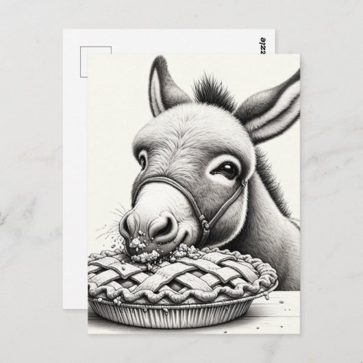 Ein Donkey Steals Pie Postkarte (Vorne/Hinten)