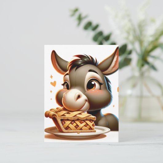 Ein Donkey Steals Pie Postkarte (Stehend Vorderseite)