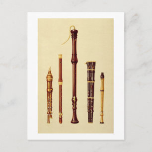 Ein Doppel-Flageolet, eine deutsche Flöte, ein Bas Postkarte